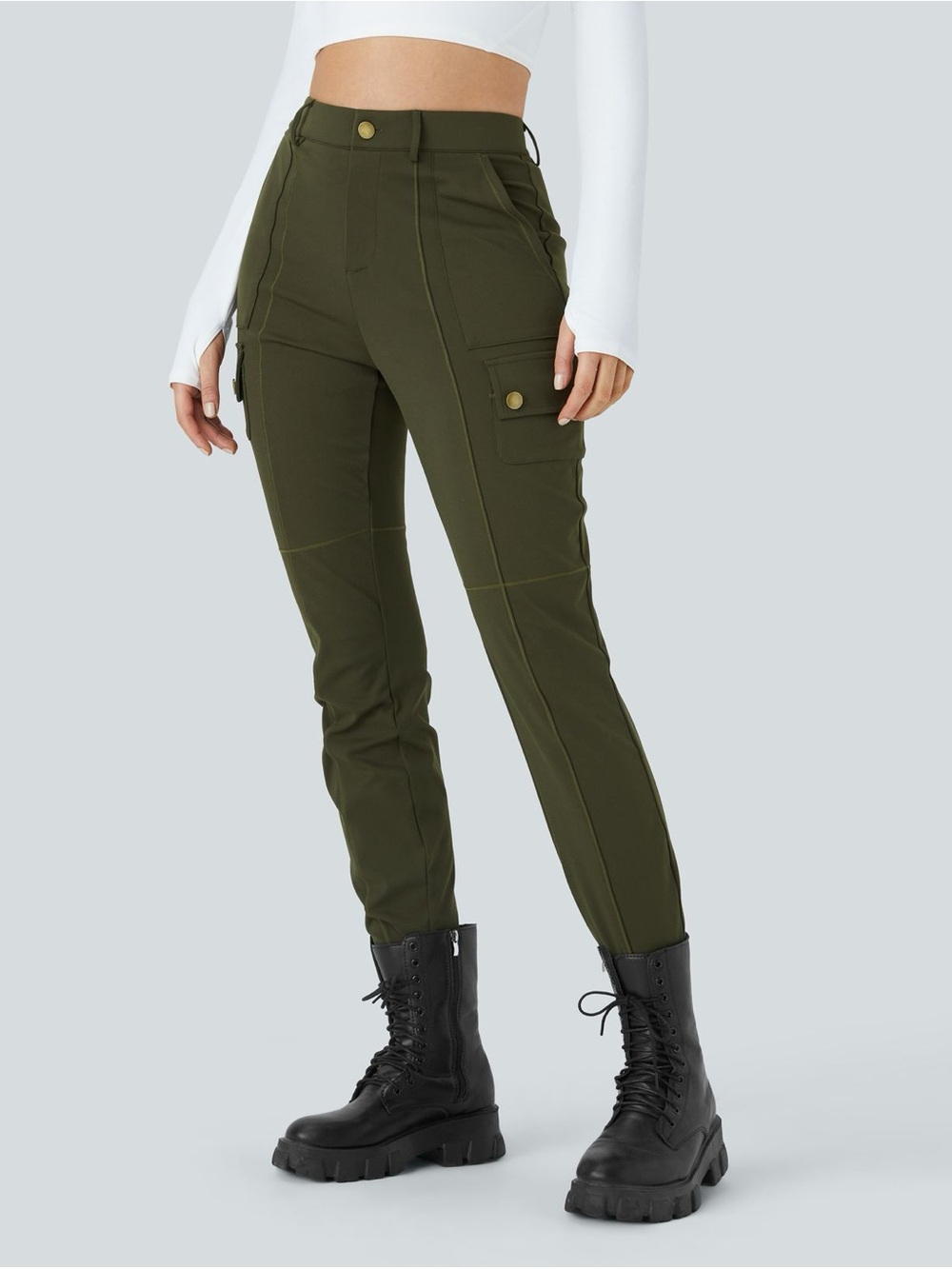 NWOT Halara Green Zipper Cargo Pants Size M Tall